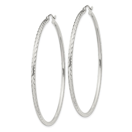 Sterling Silver Hoop Earrings, Hammered Textured Finish, Modern Minimalist Round Design for Women