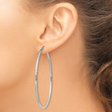 Sterling Silver Hoop Earrings, Lightweight Hammered Round Design, Minimalist Modern Style