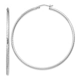 Sterling Silver Hoop Earrings, Lightweight Hammered Round Design, Minimalist Modern Style