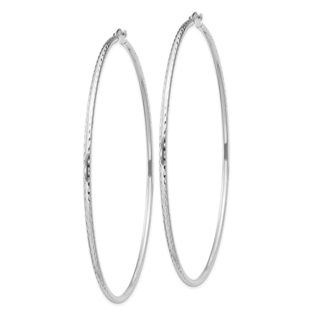 Sterling Silver Hoop Earrings, Large Polished Tube Style with Subtle Texture, Modern Minimalist Design
