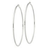 Sterling Silver Hoop Earrings, Thin Lightweight Textured Medium Round Design for Women