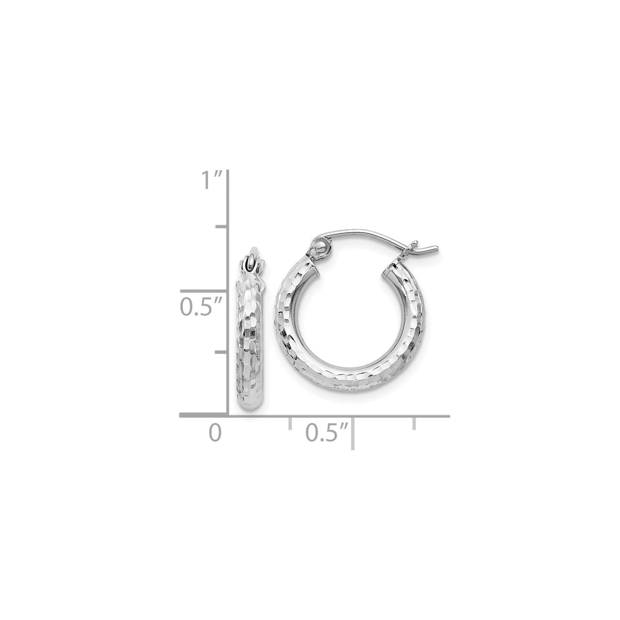 Sterling Silver Hoop Earrings, Textured Hammered Design, Hinged Closure, Lightweight for Women