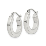 Sterling Silver Hoop Earrings with Polished Finish, Thick Round Tube, Hinged Clasp, Minimalist Style