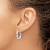 Sterling Silver Hoop Earrings, Classic Round Polished Style with Hinged Back Clasp