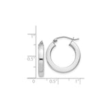 Sterling Silver Hoop Earrings, Classic Round Polished Style with Hinged Back Clasp