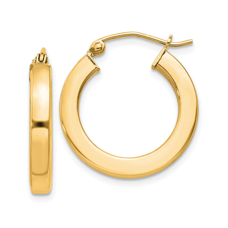 Sterling Silver Hoop Earrings, Yellow Gold Over Classic Round Design, Lightweight High-Shine Finish