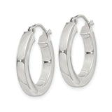 Sterling Silver Hoop Earrings, Classic Polished Round Medium Hoops, Minimalist Unisex Design