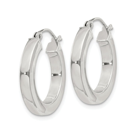 Sterling Silver Hoop Earrings, Classic Polished Round Medium Hoops, Minimalist Unisex Design
