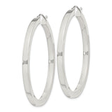 Sterling Silver Hoop Earrings, Large Polished Round Hoops, Minimalist Classic Style