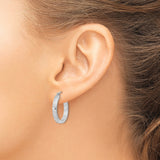 Sterling Silver Hoop Earrings, Lightweight Flat Edge with Polished Finish, Modern Square Tube Style