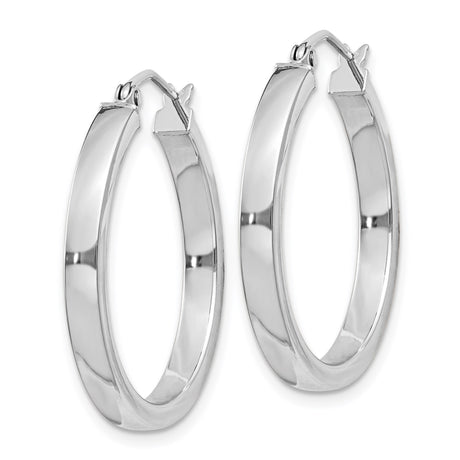 Sterling Silver Hoop Earrings, Classic Round High-Polish Lightweight Tube Style for Women