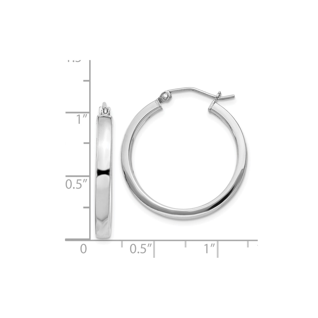 Sterling Silver Hoop Earrings, Classic Round High-Polish Lightweight Tube Style for Women