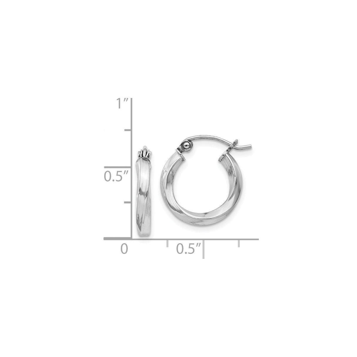 Sterling Silver Hoop Earrings with Polished Twisted Design, Lightweight and Textured Finish
