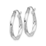 Sterling Silver Hoop Earrings with Twisted Swirl Design and Polished Finish for Women