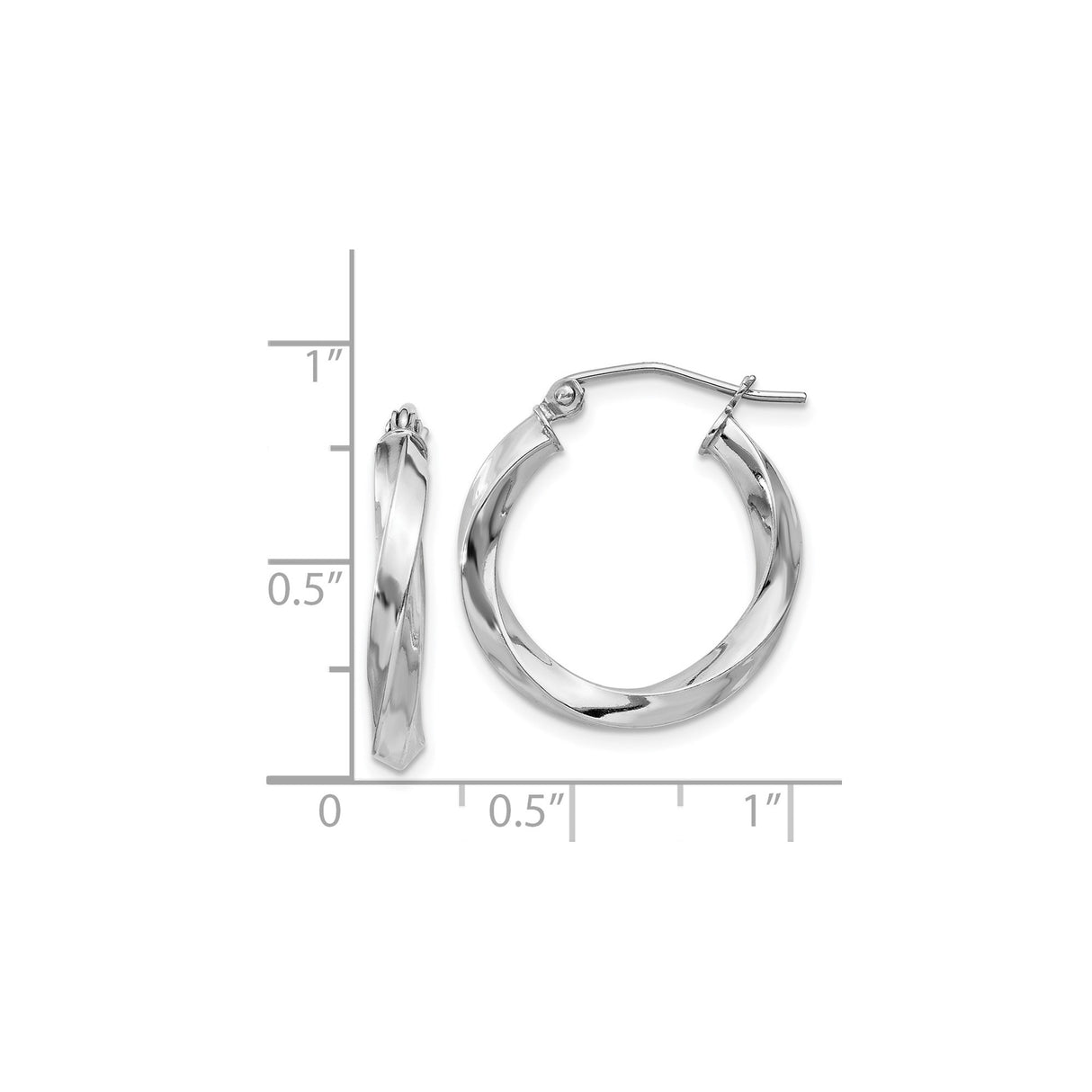 Sterling Silver Twisted Hoop Earrings with Spiral Texture and Polished Finish