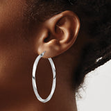 Sterling Silver Twisted Hoop Earrings with Polished Finish, Sleek Modern Minimalist Style for Women