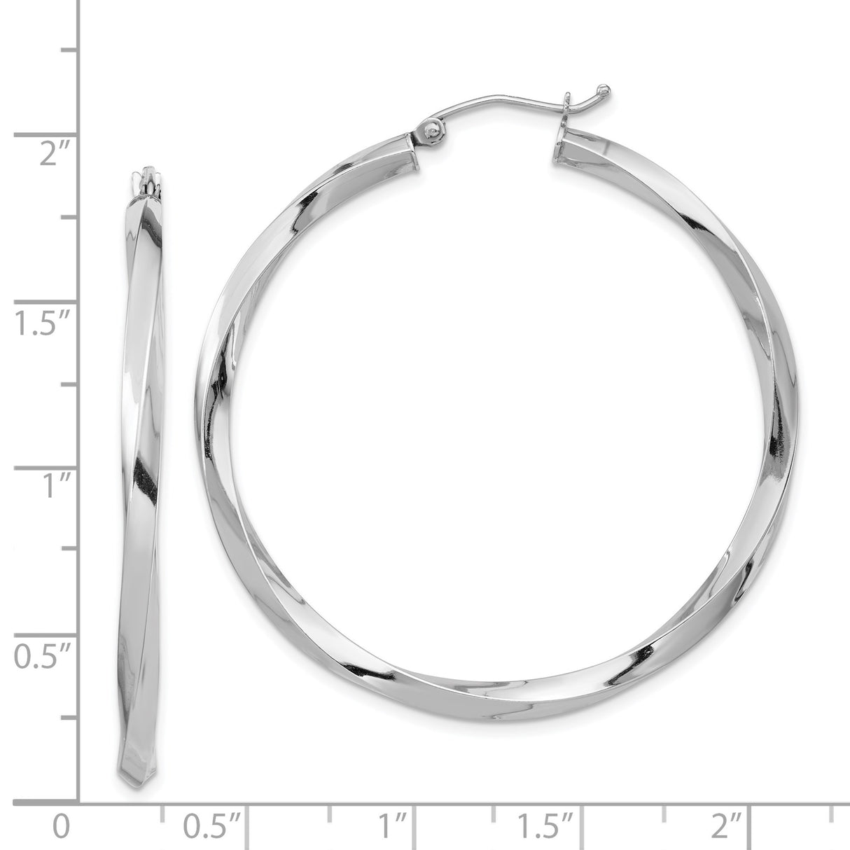 Sterling Silver Twisted Hoop Earrings with Polished Finish, Sleek Modern Minimalist Style for Women