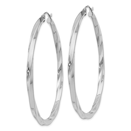 Sterling Silver Twisted Hoop Earrings, Lightweight Textured Round Design for Women