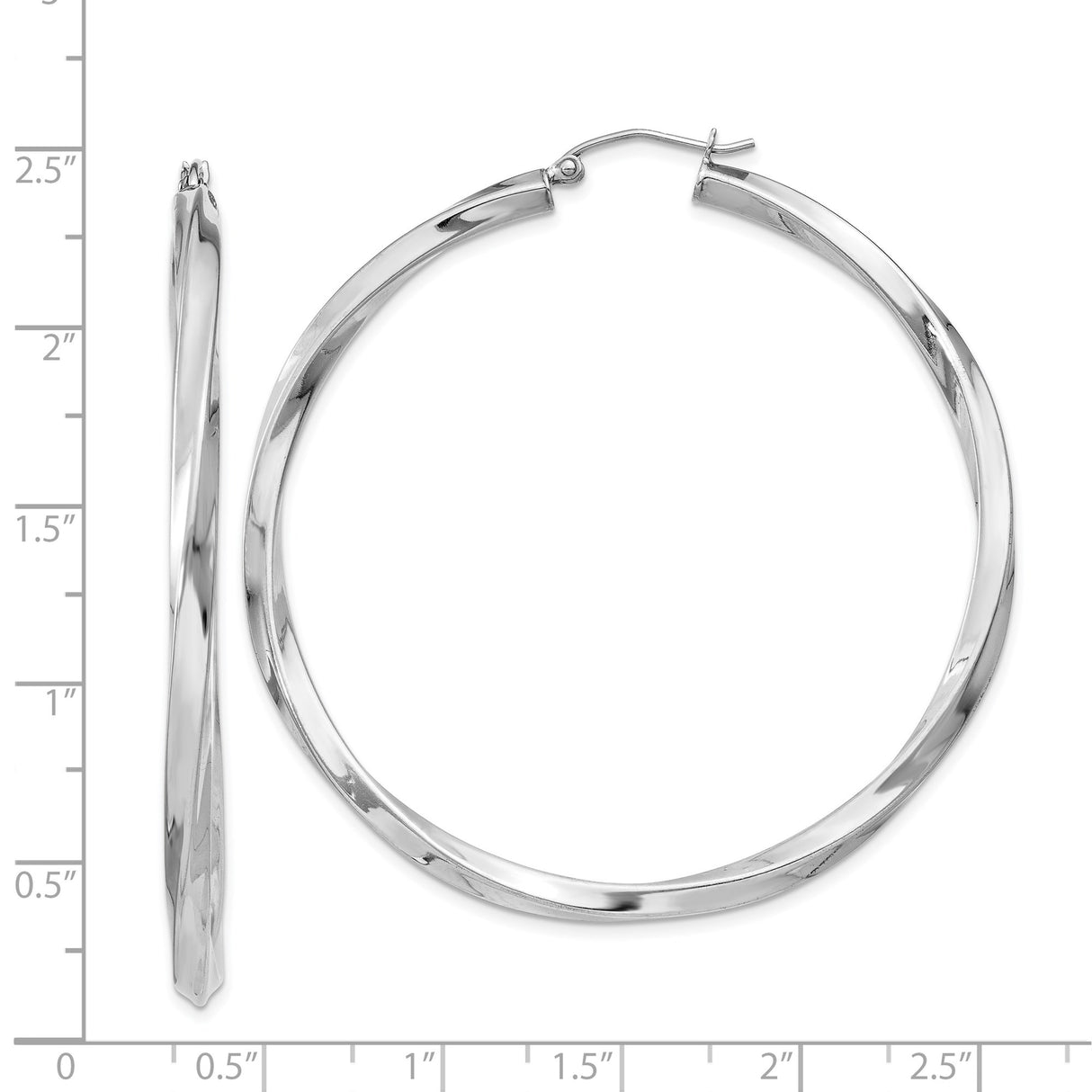Sterling Silver Twisted Hoop Earrings, Lightweight Textured Round Design for Women