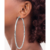 Sterling Silver Twisted Hoop Earrings, Large Lightweight Round Polished Style for Women