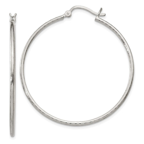 Sterling Silver Hoop Earrings, Large Lightweight Round Design, Polished Minimalist Style for Women