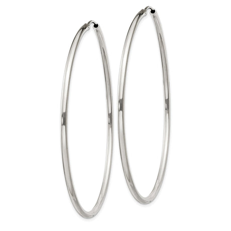 Sterling Silver Hoop Earrings, Thin Polished Lightweight Hoops with Smooth Minimalist Finish