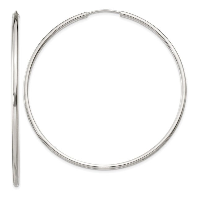 Sterling Silver Hoop Earrings, Thin Polished Lightweight Hoops with Smooth Minimalist Finish