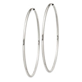 Sterling Silver Hoop Earrings, Large Endless Round Lightweight Design for Women