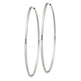 Sterling Silver Hoop Earrings, Large Polished Round Hoops with Minimalist Design for Women