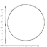 Sterling Silver Hoop Earrings, Large Polished Round Hoops with Minimalist Design for Women