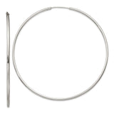 Sterling Silver Hoop Earrings, Large Polished Round Hoops with Minimalist Design for Women