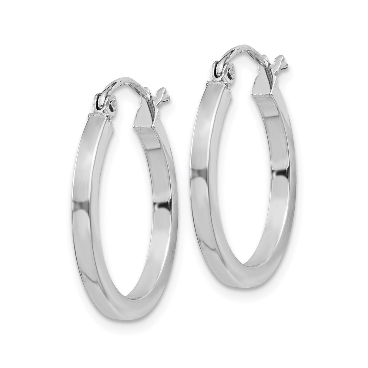 Sterling Silver Hoop Earrings, Polished Round Minimalist Design with Hinged Clasp