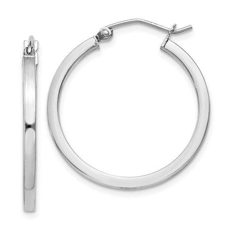 Sterling Silver Hoop Earrings, Smooth Polished Round Minimalist Design for Women