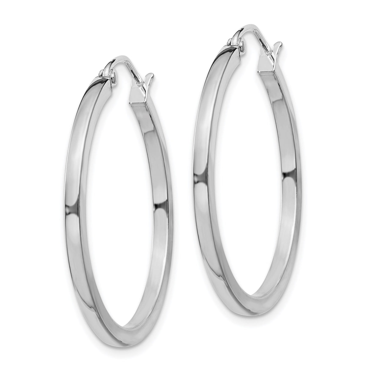 Sterling Silver Hoop Earrings, Smooth Polished Lightweight Classic Design for Women