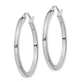 Sterling Silver Hoop Earrings, Smooth Polished Lightweight Classic Design for Women