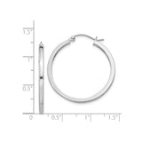 Sterling Silver Hoop Earrings, Smooth Polished Lightweight Classic Design for Women