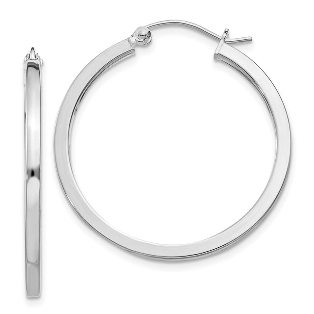Sterling Silver Hoop Earrings, Smooth Polished Lightweight Classic Design for Women