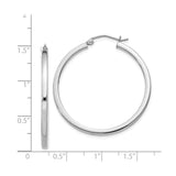 Sterling Silver Hoop Earrings, Medium to Large Round Polished Lightweight Minimalist Style