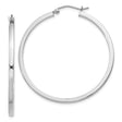 Sterling Silver Hoop Earrings, Polished Finish, Lightweight Minimalist Design for Women