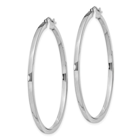 Sterling Silver Hoop Earrings, Large Lightweight Round Design, Polished Minimalist Style for Women