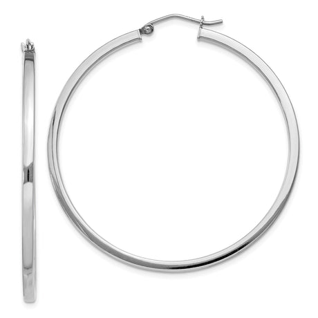 Sterling Silver Hoop Earrings, Large Lightweight Round Design, Polished Minimalist Style for Women