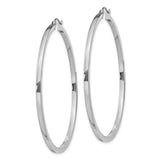 Sterling Silver Hoop Earrings, Lightweight Thin Round Design with High-Polish Finish for Women
