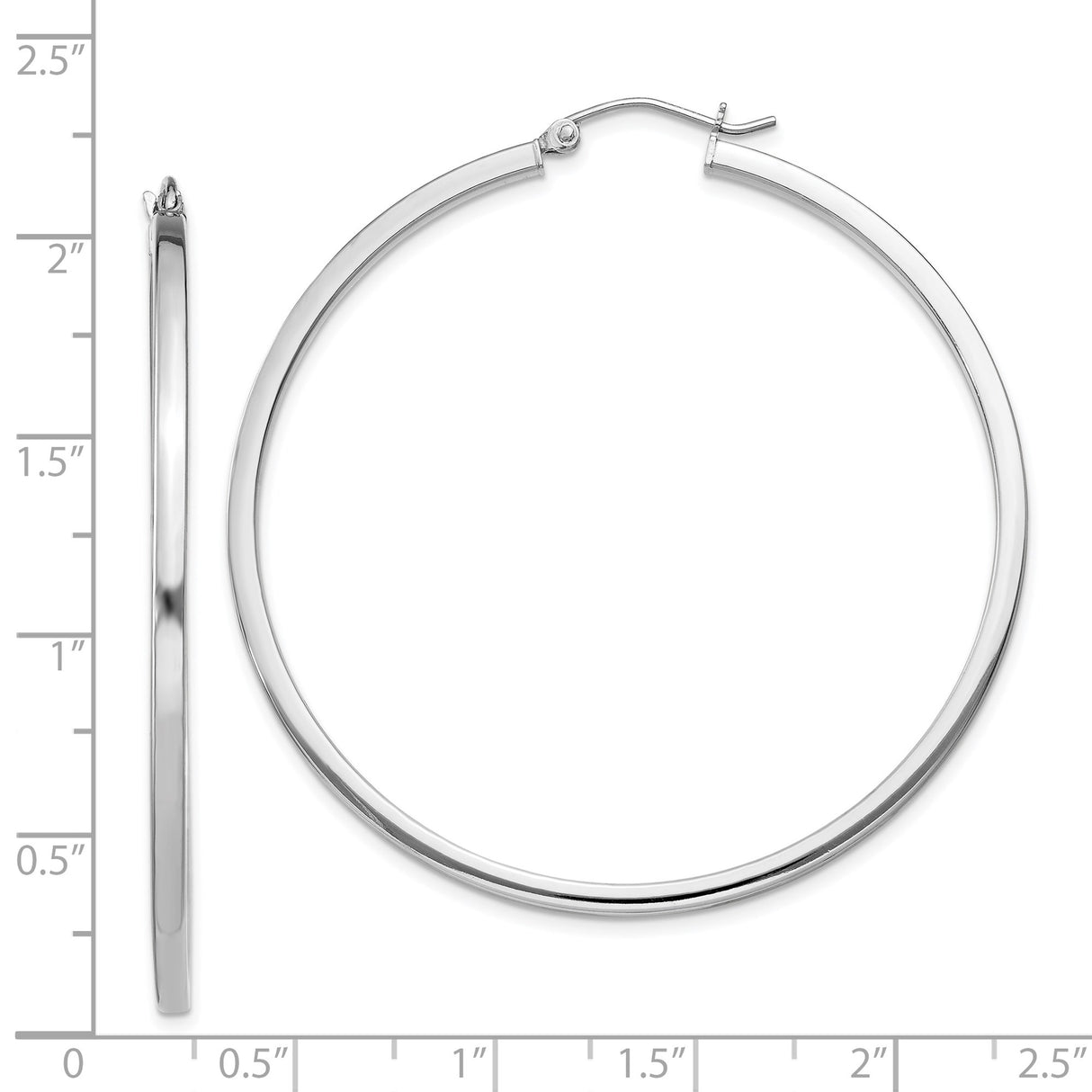 Sterling Silver Hoop Earrings, Lightweight Thin Round Design with High-Polish Finish for Women