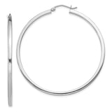 Sterling Silver Hoop Earrings, Lightweight Thin Round Design with High-Polish Finish for Women