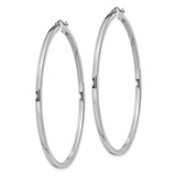Sterling Silver Hoop Earrings, Large Round Design, High Polish Finish, Minimalist Style for Women