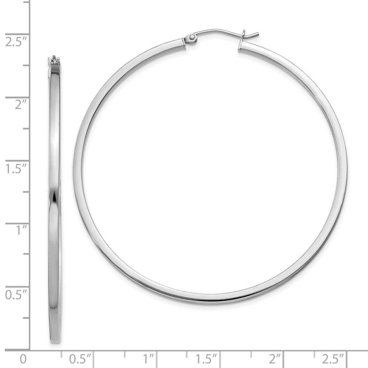 Sterling Silver Hoop Earrings, Large Round Design, High Polish Finish, Minimalist Style for Women