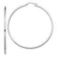 Sterling Silver Hoop Earrings, Large Polished Tube Hoops, Lightweight Minimalist Design for Women