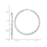 Sterling Silver Hoop Earrings, Endless Loop with Diamond Cut Texture, Lightweight Faceted Style