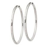 Sterling Silver Hoop Earrings, Polished and Diamond-Cut Texture, Lightweight Endless Design