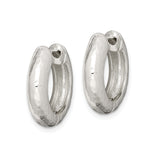 Sterling Silver Hoop Earrings, Chunky Hammered Rounded Hoops, Modern Unisex Design